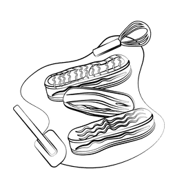 Eclair black and white clipart