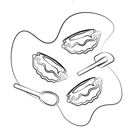 Jam tart black and white clipart