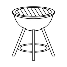 Barbecue black and white clipart