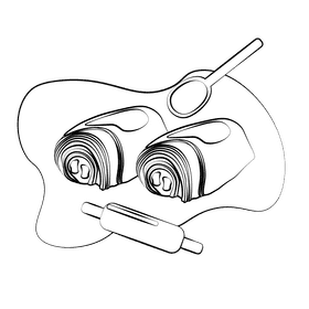 Pain au chocolat black and white clipart
