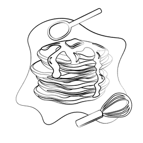 Pancake black and white clipart