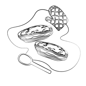Portuguese egg tart black and white clipart