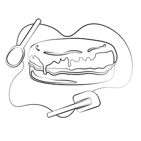Boston cream pie black and white clipart