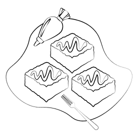 Brownie black and white clipart