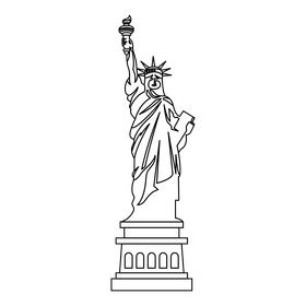 Statue of Liberty black and white clipart