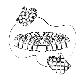 Buccellato black and white clipart