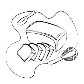 Butter cake black and white clipart