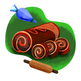 Chocolate swiss roll vector