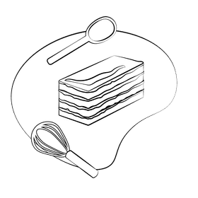 Devil's food cake black and white clipart