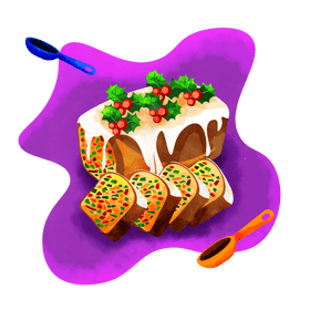 Fruit cake vector