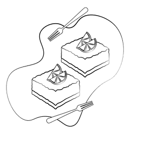 Lemon squares black and white clipart