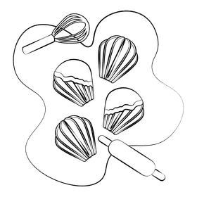Madeleine black and white clipart
