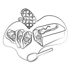 Marble cake black and white clipart