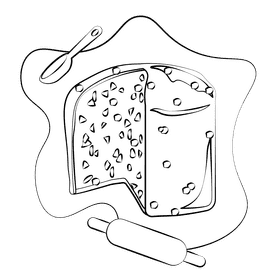 Panettone black and white clipart