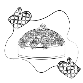 Princess cake black and white clipart