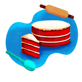 Red velvet cake vector