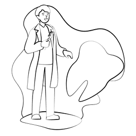 Dentist black and white clipart