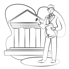 Historian black and white clipart