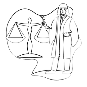 Judge black and white clipart