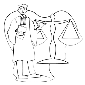 Lawyer black and white clipart