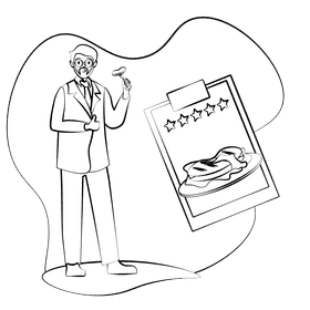 Food critic black and white clipart