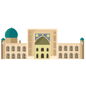 Uzbekistan Samarkand temple Registan clipart free download