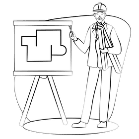 Architect black and white clipart