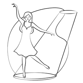 Dancer black and white clipart