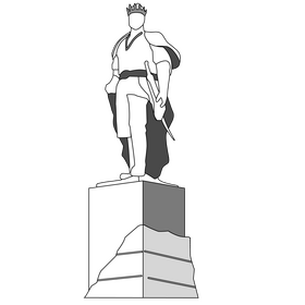 Tamerlane statue black and white clipart