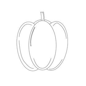 Paprika yellow vegetable healthy food black and white clipart