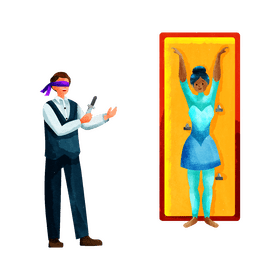 Knife throwing clipart