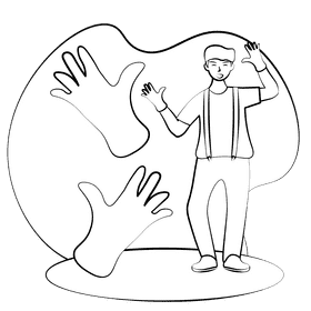 Mime black and white clipart