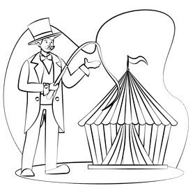 Ringmaster black and white clipart