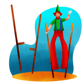 Stilt walking vector