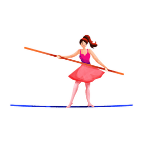 Tightrope walker clipart