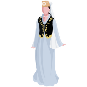 Uzbekistan traditional dress clipart