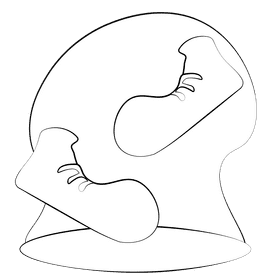 Clown shoes black and white clipart