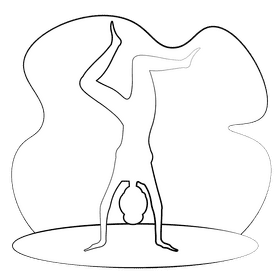 Contortionist shadow black and white clipart