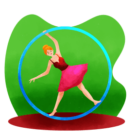 Cyr wheel performer 2 vector