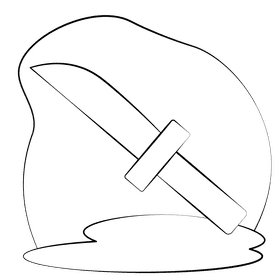 Knife black and white clipart