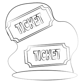 Tickets black and white clipart