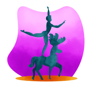 Vaulting performer shadow vector