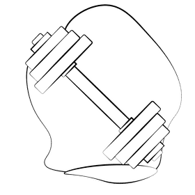 Dumbbell black and white clipart