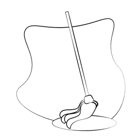 Mop black and white clipart