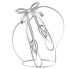 Pointe shoes black and white clipart