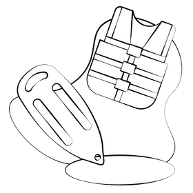 Safety gear black and white clipart