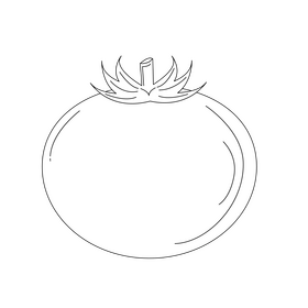 Healthy food tomato black and white clipart