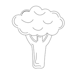 Broccoli vegetable black and white clipart