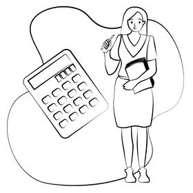 Accountant black and white clipart