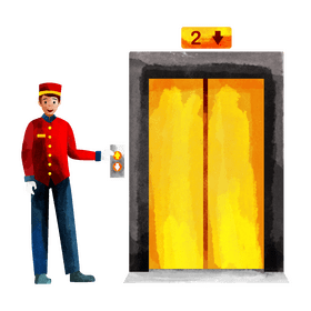 Elevator operator clipart